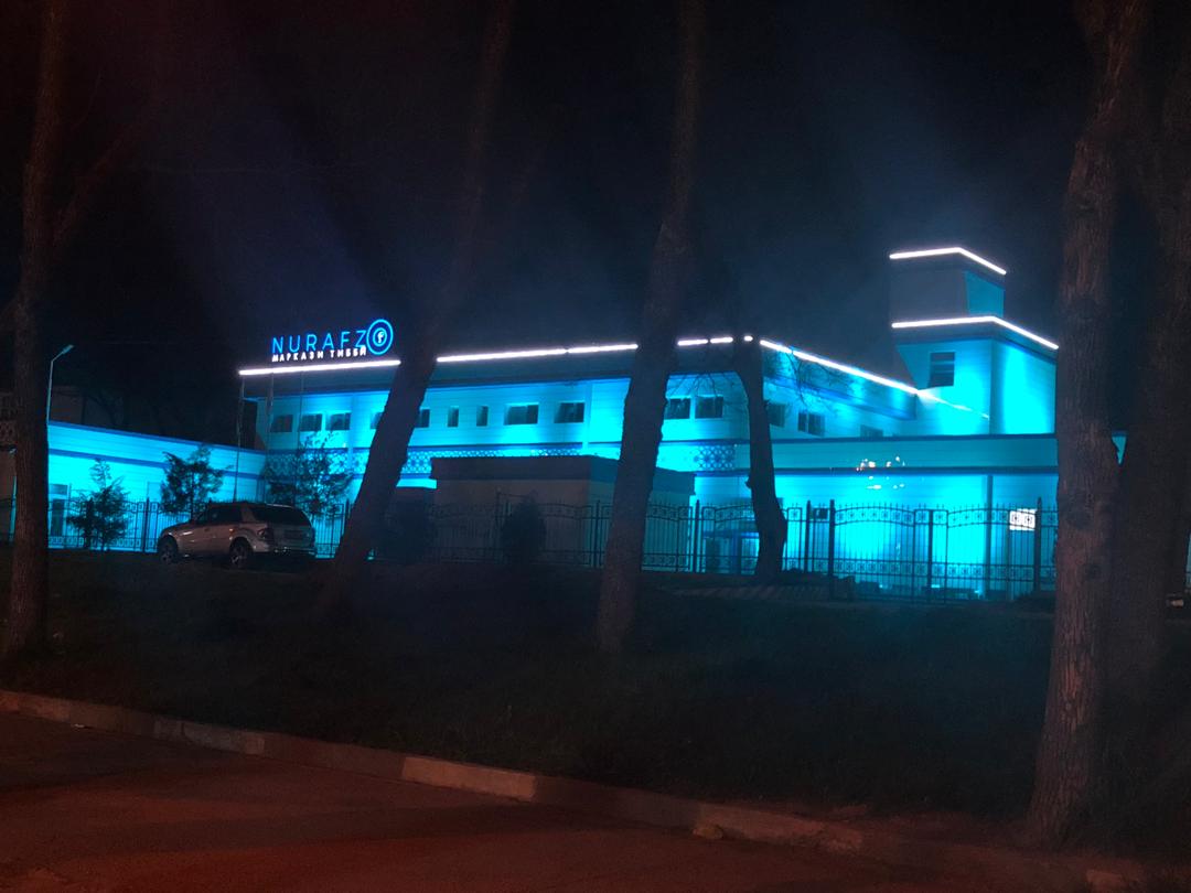 The Project of 50W RGB Flood Light Hospital Decoration In Tajikistan