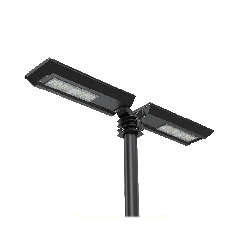 Solar garden light 24W two head 